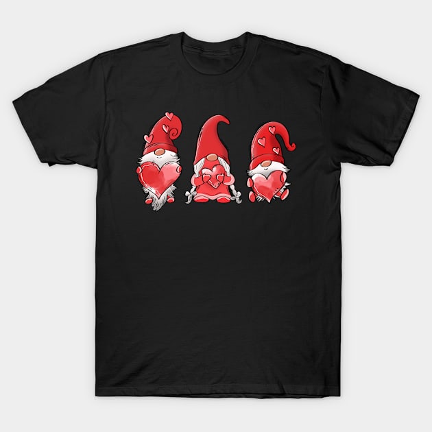 Hearts Love Valentines Day Gnomes Kids Family T-Shirt by freakys